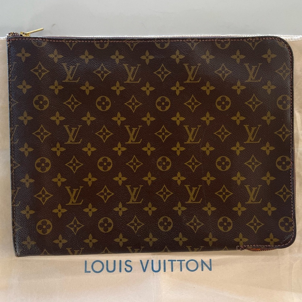 Louis Vuitton Vintage 1982 Monogram Poche Document Portfolio Laptop Sleeve Pouch